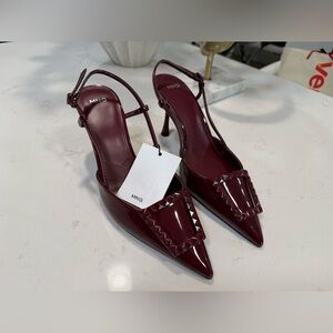 MANGO Red Kitten Heel Pumps – Size 37 Brand New